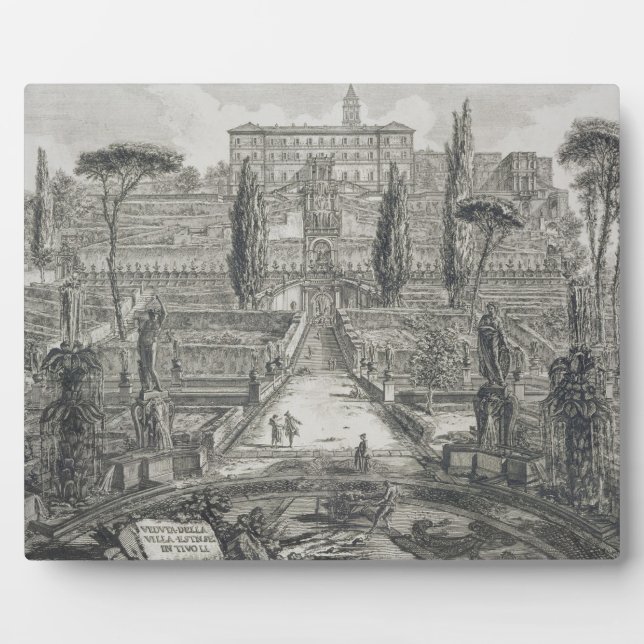 Plaque Photo La Villa d'Este à Tivoli (gravure) (Devant)