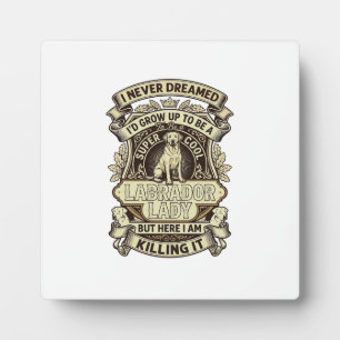 Plaque Photo Labrador Lady Chien Couronne Bouclier_1