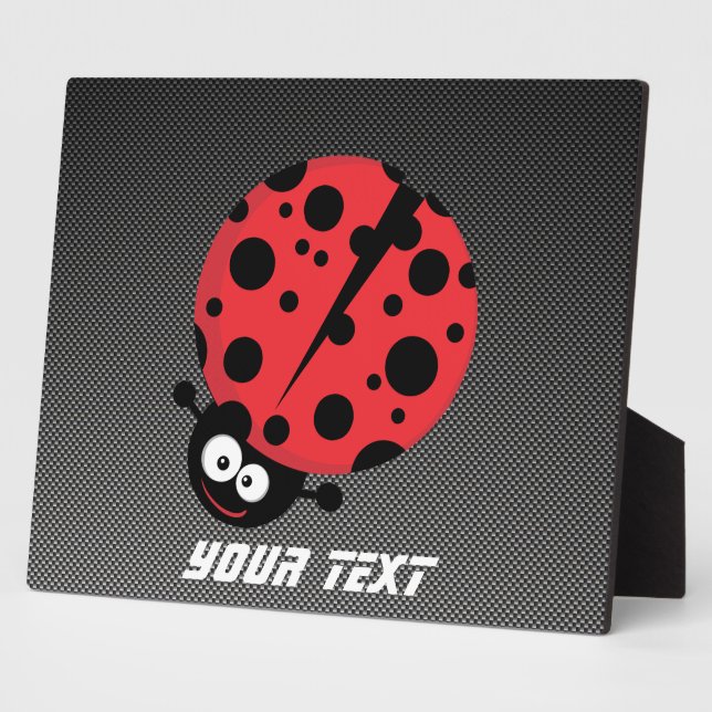 Plaque Photo Ladybug ; Faux Fibre de carbone (Côté)