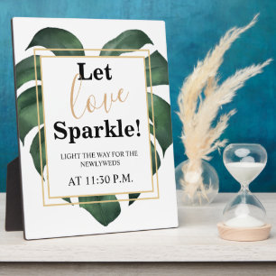 Plaque Photo Laisser l'amour Sparkle Feuille signe mariage Tabl