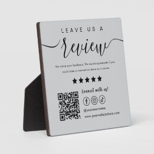 Plaque Photo Laissons-nous un avis Social Media Qr Code Light G