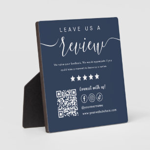 Plaque Photo Laissons-nous un avis Social Media Qr Code Marine 