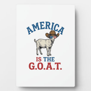 Plaque Photo L'Amérique Est La G.O.A.T Chemise de Cow-boy Patri