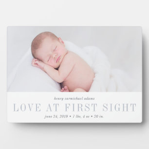 Plaque Photo L'amour à la première vue bébé photo