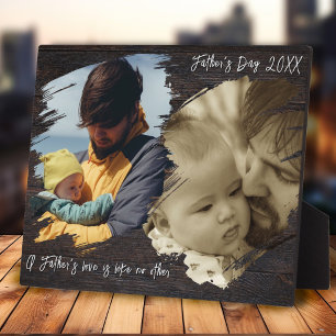 Plaque Photo L'amour d'un père Nouveau papa double photo debout