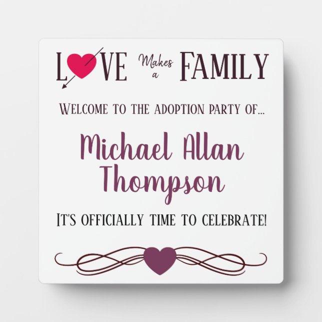 Plaque Photo L'amour fait une famille - Approvisionnements du P (Devant)