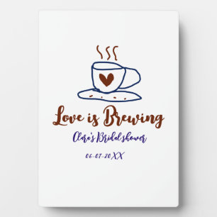 Plaque Photo L'amour se prépare mariage marron bleu personnalis