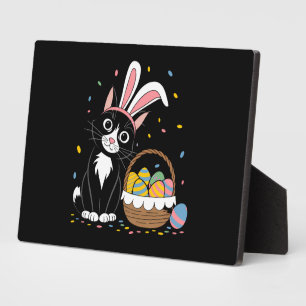 Plaque Photo Lapin de Pâques Chat Noir Smoking Oreilles de Lapi