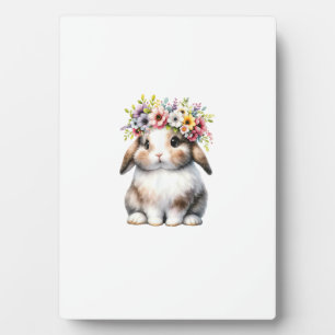 Plaque Photo Lapin de Pâques pour femmes filles - Fleur de Lapi