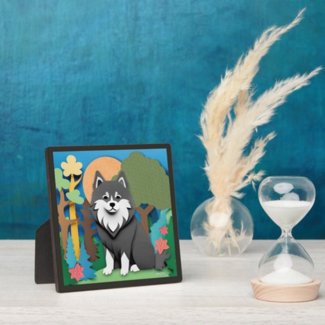 Plaque Photo Lapphund finlandais (Créateur téléchargé)
