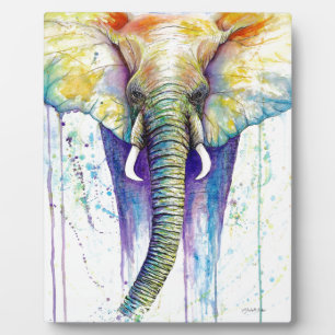 Plaque Photo L'aquarelle des éléphants