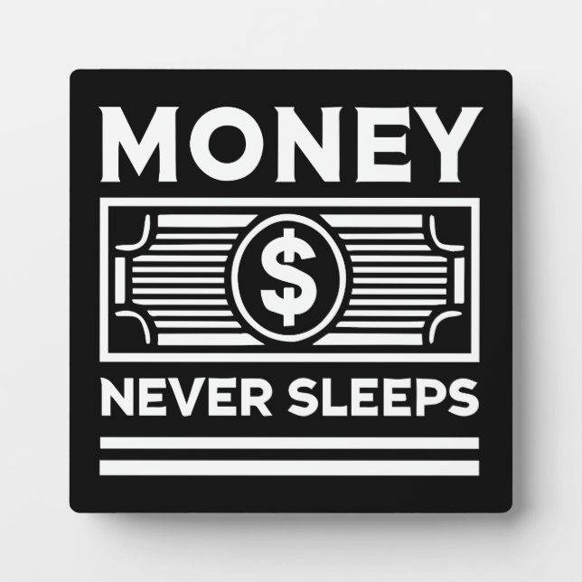 Plaque Photo L'argent ne dort jamais - Hustle, Grind, Success (Devant)