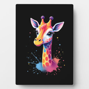 Plaque Photo L'art animalier africain Le girafon coloré pour ri
