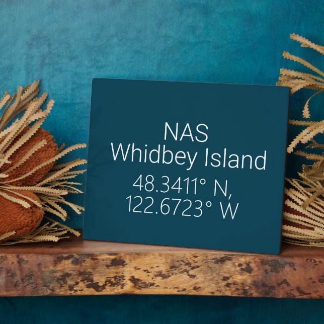Plaque Photo Latitude Longitude de l'île Whidbey NAS (Côté)