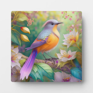 Plaque Photo Lavande Tête Orange Breased Imaginaire Oiseau