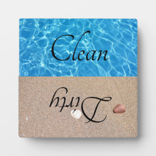Plaque Photo Lave-vaisselle propre sale Plage Eau