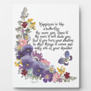Plaque Photo Le bonheur est comme un papillon