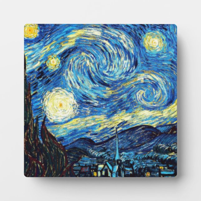 Plaque Photo Le célèbre tableau de Van Gogh, Starry Night (Devant)