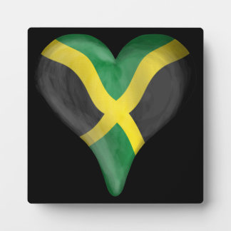 Plaque Photo Le Drapeau Jamaïcain Dans Un Coeur
