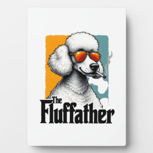 Plaque Photo Le Fluffather Caniche Vintage Drôle de Chien Mafia
