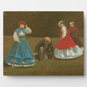 Plaque Photo Le jeu de croquet, 1866 (huile sur toile)
