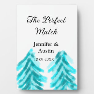 Plaque Photo Le mariage parfait arbre de pin bleu hivernal na