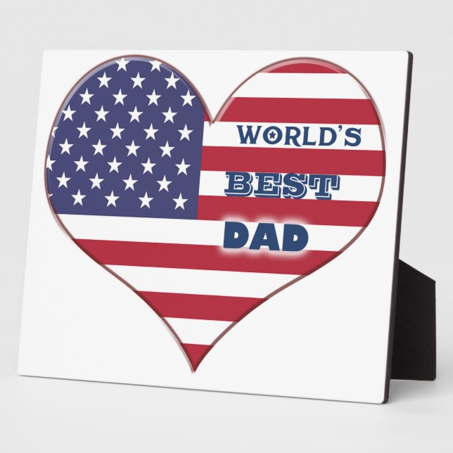 Plaque Photo Le meilleur papa américain du monde (Côté)