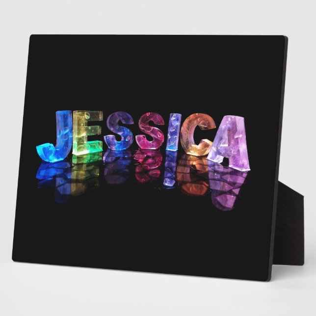 Plaque Photo Le nom Jessica en lumières 3D (photo) (Côté)