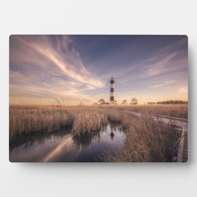 Plaque Photo Le phare de l'île Bodie au coucher du soleil (Devant)