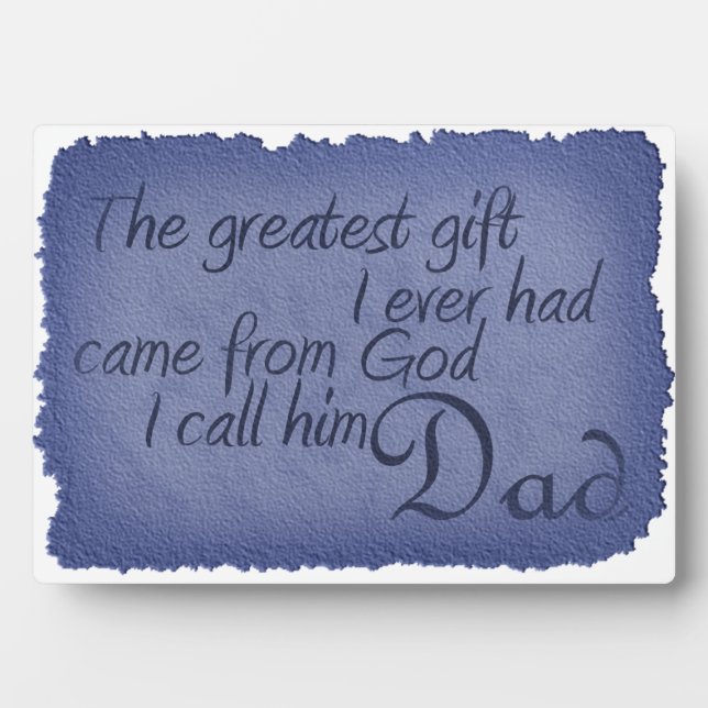Plaque Photo le plus grand cadeau est venu de dieu je l'appelle (Devant)
