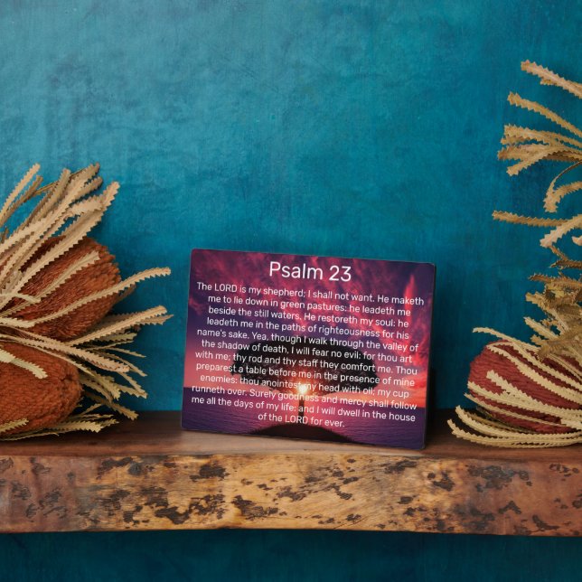 Plaque Photo Le Seigneur Est Mon Pasteur Psaume 23 (Côté)