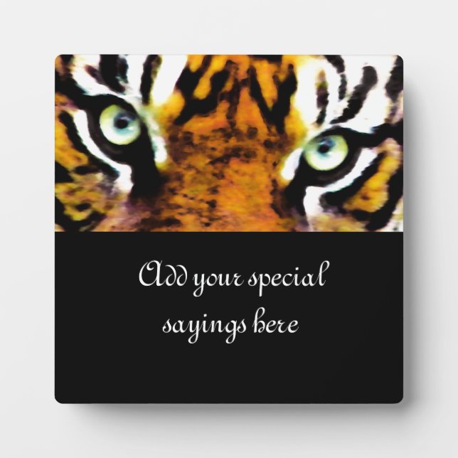 PLAQUE PHOTO LE YEUX DE TIGER (Devant)