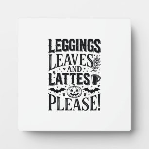 Plaque Photo Leggings Feuilles Lattés Halloween Automne Café Cr