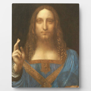 Plaque Photo Leonardo Da Vinci Jesus Salvator Mundi