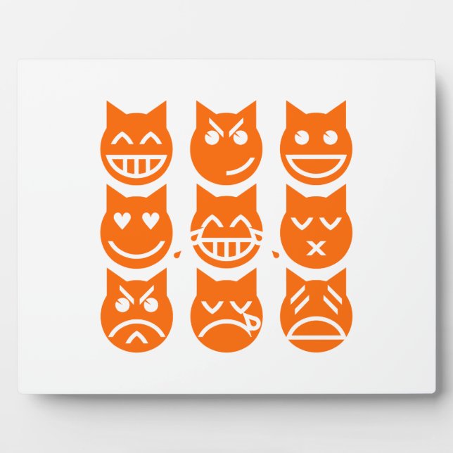 Plaque Photo Les 9 vies du chat Emoji (Devant)