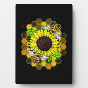 Plaque Photo Les abeilles de tournesol hippie