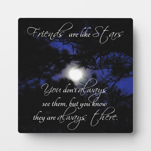 Plaque Photo "Les amis sont comme les étoiles" Belle amitié Cad (Devant)