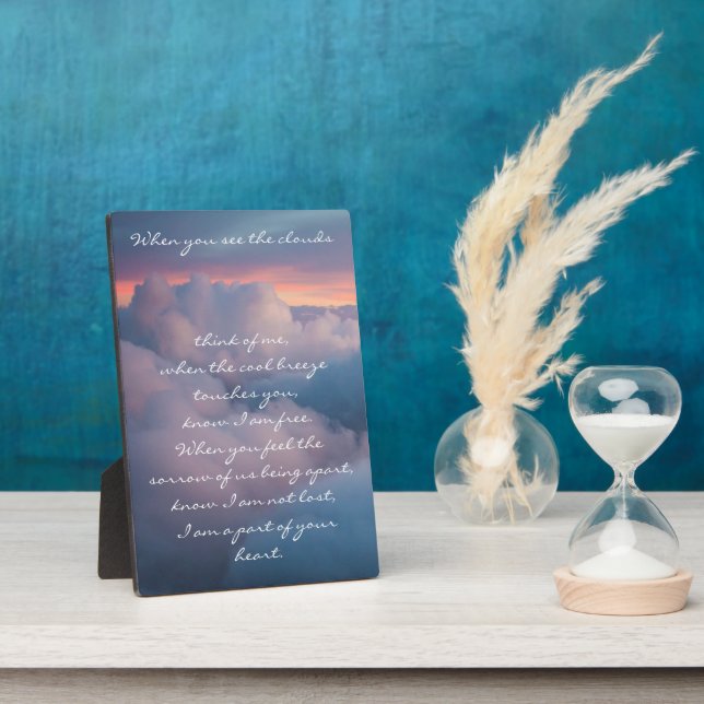 Plaque Photo Les amoureux restent dans nos coeurs Poème (Côté)