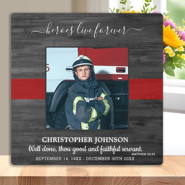 Plaque Photo Les héros du mémorial des pompiers en direct pour  (Créateur téléchargé)