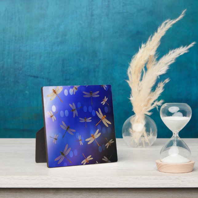 Plaque Photo Les libellules Magiques Sur Bleu, (Insitu)