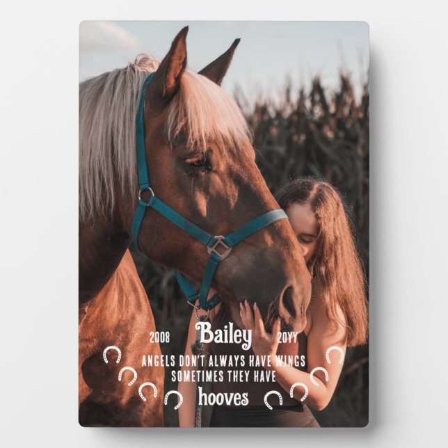 Plaque Photo Les mignons Anges ont Hoves Horse Photo Memorial (Devant)