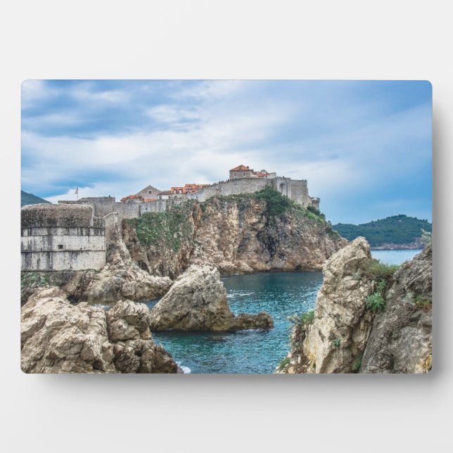 Plaque Photo Les murs de Dubrovnik vue mer (Devant)