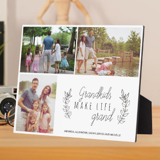Plaque Photo Les petits-enfants font la vie grand photo collage