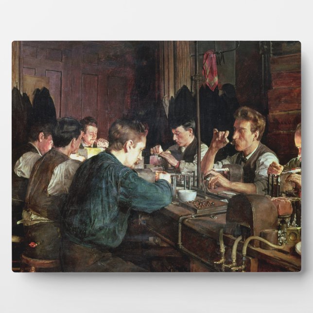 Plaque Photo Les souffleurs de verre, 1883 (huile sur toile) (Devant)