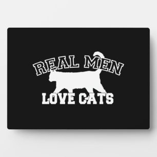 Plaque Photo Les vrais hommes aiment les chats Silhouette