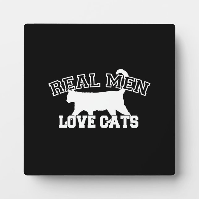 Plaque Photo Les vrais hommes aiment les chats Silhouette (Devant)