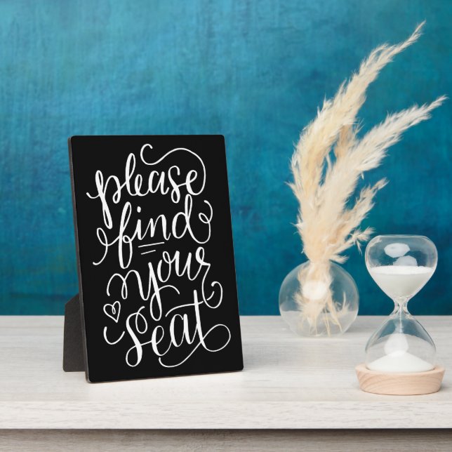 Plaque Photo Lettré À La Main S'Il Vous Plaît Trouver Votre Siè (Côté)