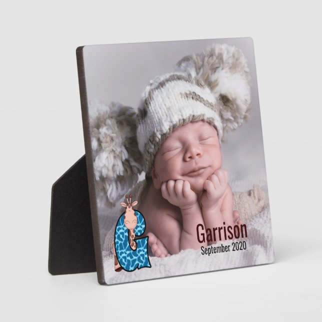 Plaque Photo LETTRE GREFFE G Photo Bébé (Recto)