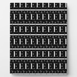 Plaque Photo Lettre initiale monogramme E