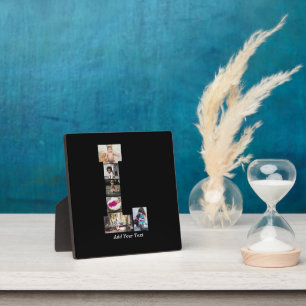 Plaque Photo Lettre noire et blanche L Photo Collage